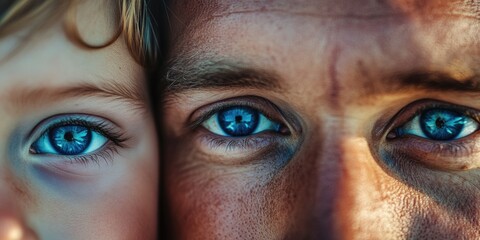 Close-up couple with blue eyes