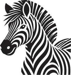 Zebra vector illustration black and white
