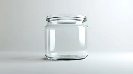 A classic clear glass jar on the beautifull empty background