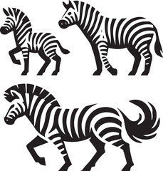 Obraz premium Zebra vector illustration black and white