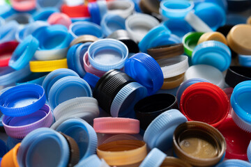 Close up plastic bottles for recycling to conserve the environment, recycling, reuse, garbage disposal, save the world concept.