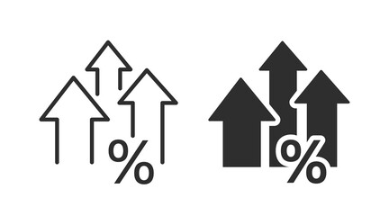 Interest rates icons. Vector illustration. Symbol of financial performance.
