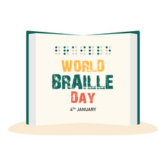 World Braille Day. Vector art. January 4 World Braille Day.