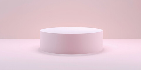 pale pink cylindrical display platform