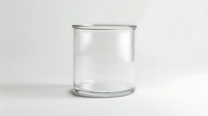 A classic clear glass jar on the beautifull empty background 