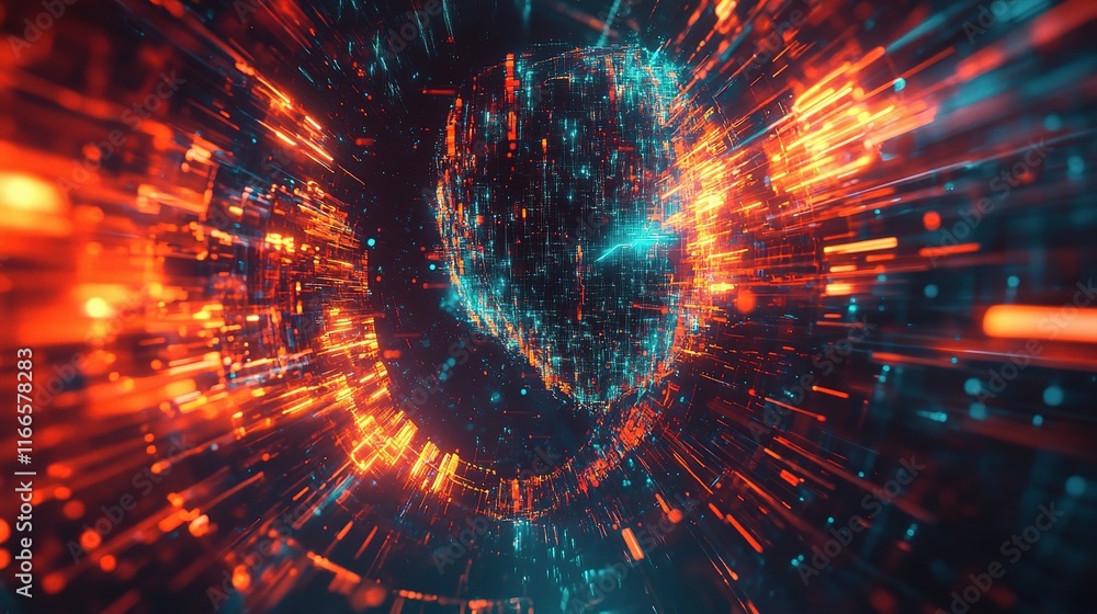 Poster conceptual representation of ai and artificial intelligence in motion