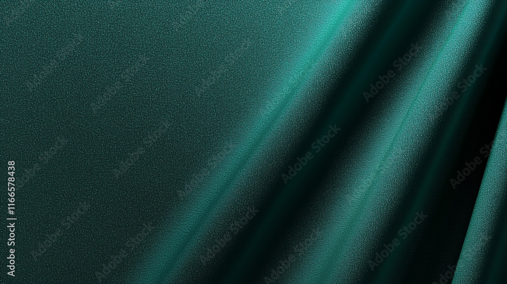 Aufkleber luxurious, deep teal satin fabric texture with soft folds and rich green undertones, creating an ele