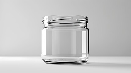 A classic clear glass jar on the beautifull empty background