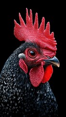 A close-up portrait of a rooster showcasing its vibrant colors and distinctive features.