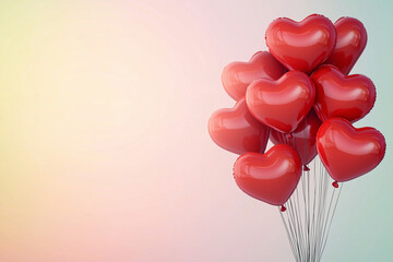red balloons in the shape of heart
