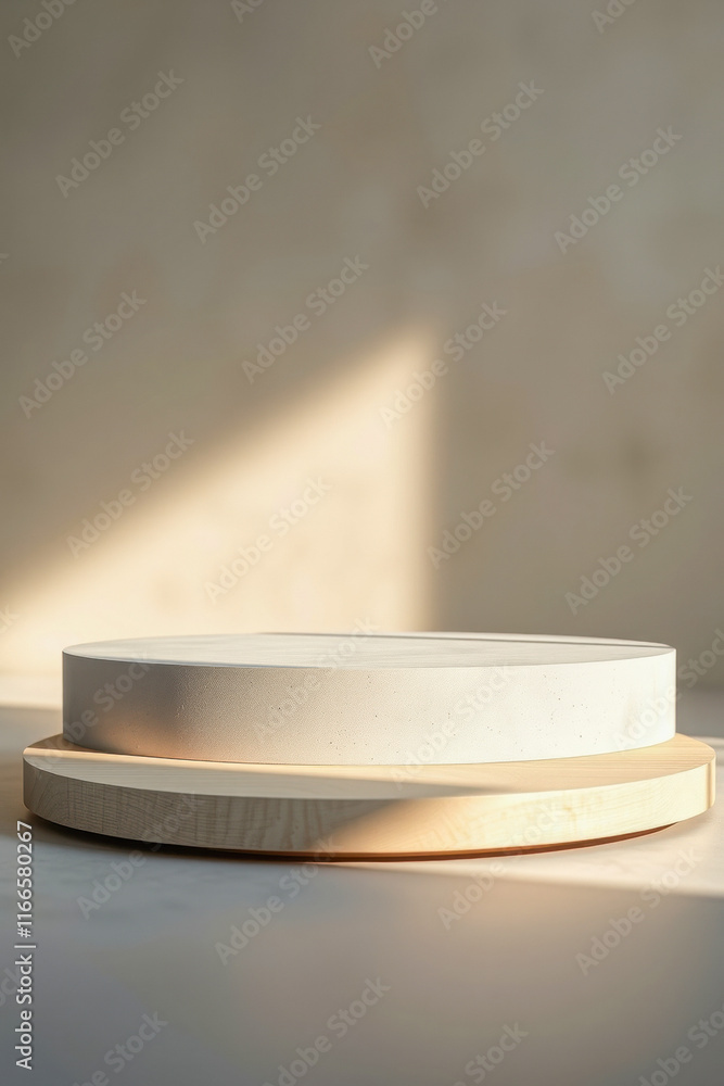 Poster two-tiered round display platform