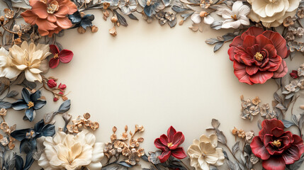 Luxury flower frame background wallpaper
