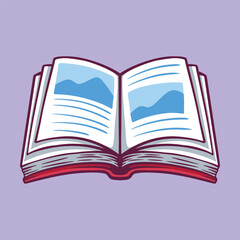 Open book doodle cartoon illustration
