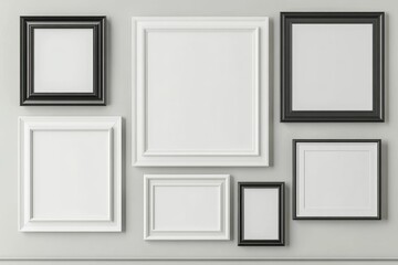 Stylish Vector Illustration of Photo Picture Frames on a Wall for Home Decor