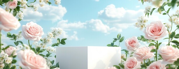 laptop and Flower background