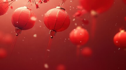 Obraz premium red lentern Chinese New Year atmosphere background