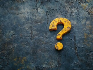 Yellow question mark on dark background