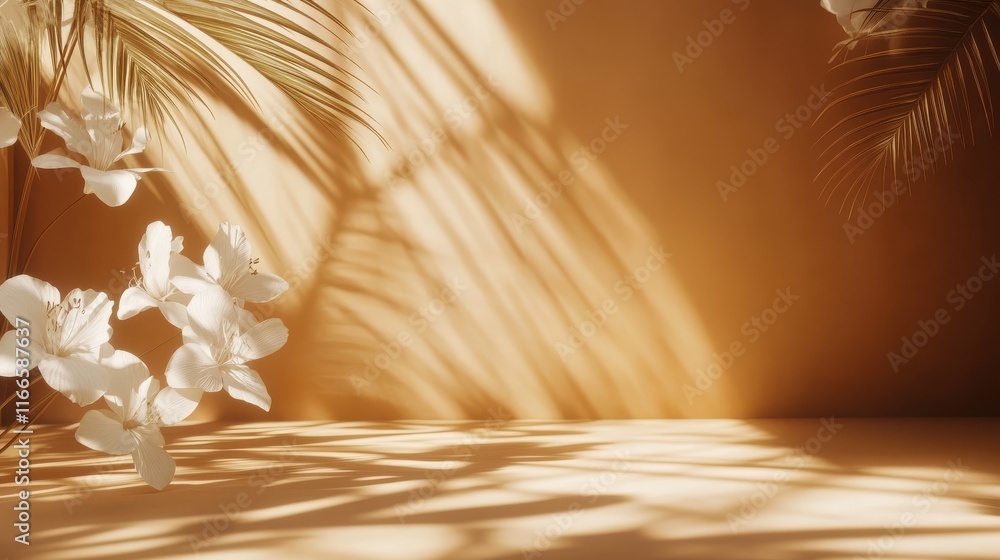 Aufkleber abstract brown color gradient studio background for product presentation. empty room with shadows of