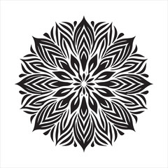 Modern traditional mandala design vector - mandala silhouette illustration on white background