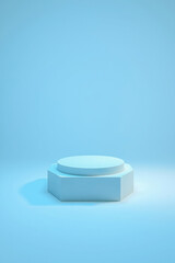 hexagonal platform with circular top