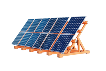 Solar Panels Aligned in a Row for Energy Production