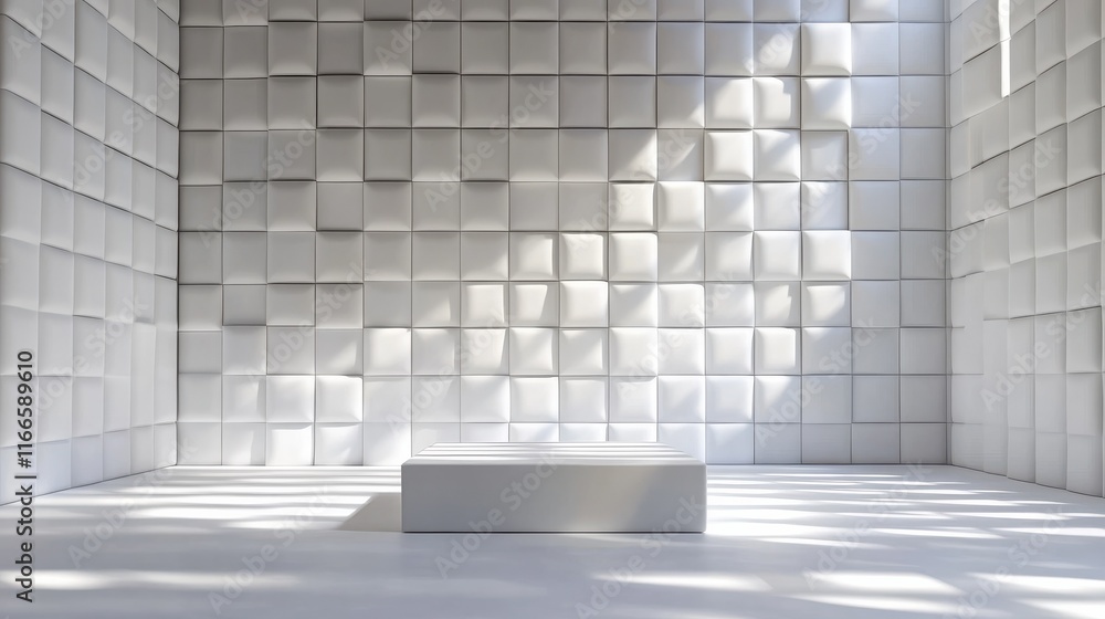 Poster 3d rendering of cube abstract geometric background. technology concept