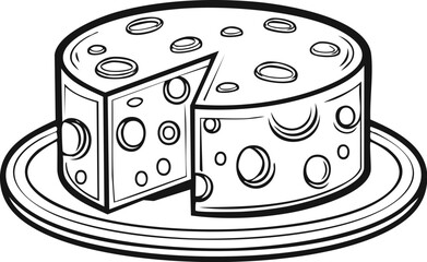 illustration of a cheese with a slice of bread