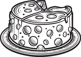 illustration of a cheese with a slice of bread