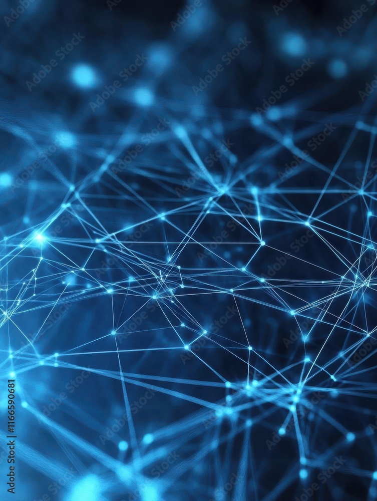 Poster blue virtual technology background with lines and grids