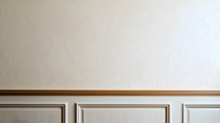 cream colored wall with faint floral wallpaper and elegant molding creates serene atmosphere. subtle texture adds depth and sophistication to interior design