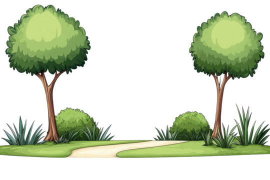 Playful Cartoon Forest Clearing Scene