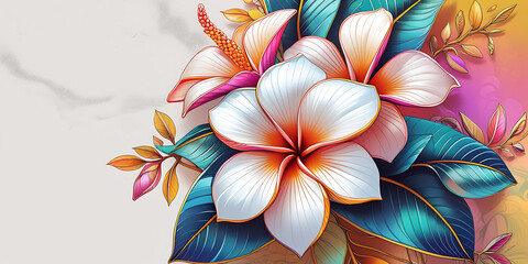 Fototapeta premium kamboja flower vector art, created by generative ai