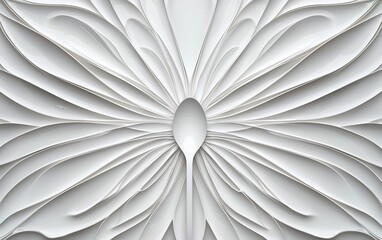 White spoon in abstract butterfly wing design.