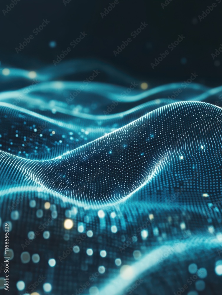 Poster high tech futuristic technology abstract technology particle mesh style background