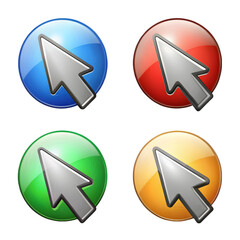 3d pixel cursor set  transparent background
