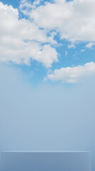 Obraz premium pale blue platform under a cloudy sky