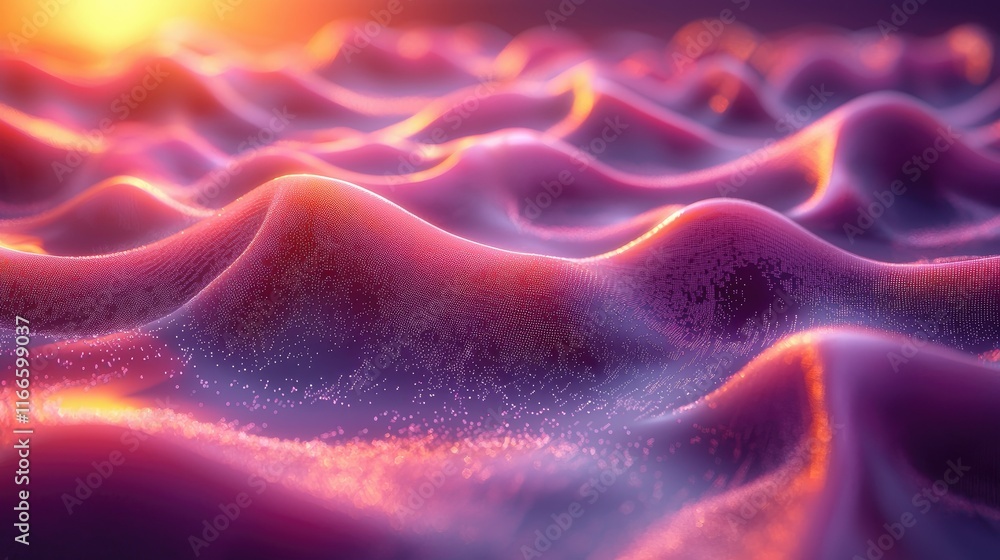 Aufkleber abstract representation of undulating waves with a warm glow.
