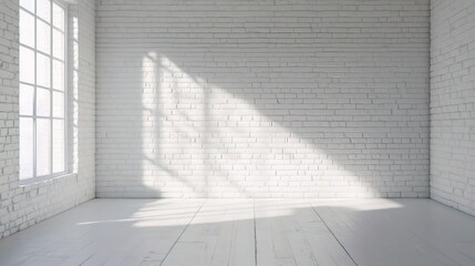 Obraz premium Bright White Brick Wall Texture for Background and Copy Space