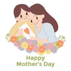 Happy mother day design for card, invitation, poster, flyer, web design