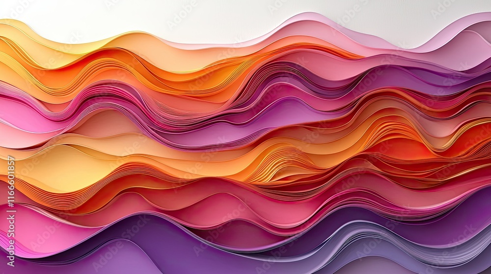 Poster abstract waves of color in a flowing design, evoking movement and harmony.