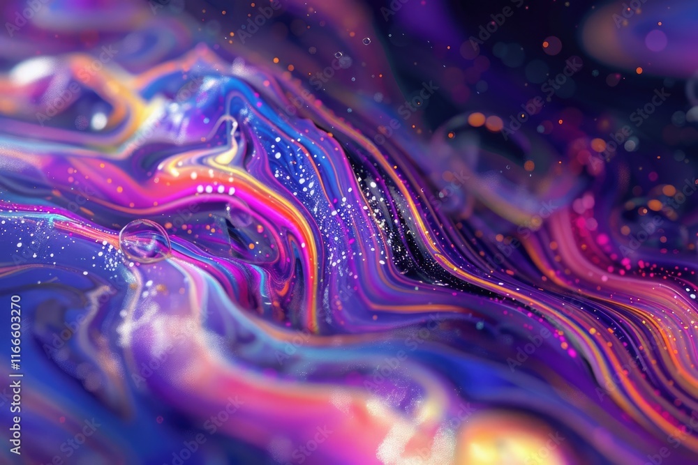Poster psychedelic multicolored soap bubble abstract background