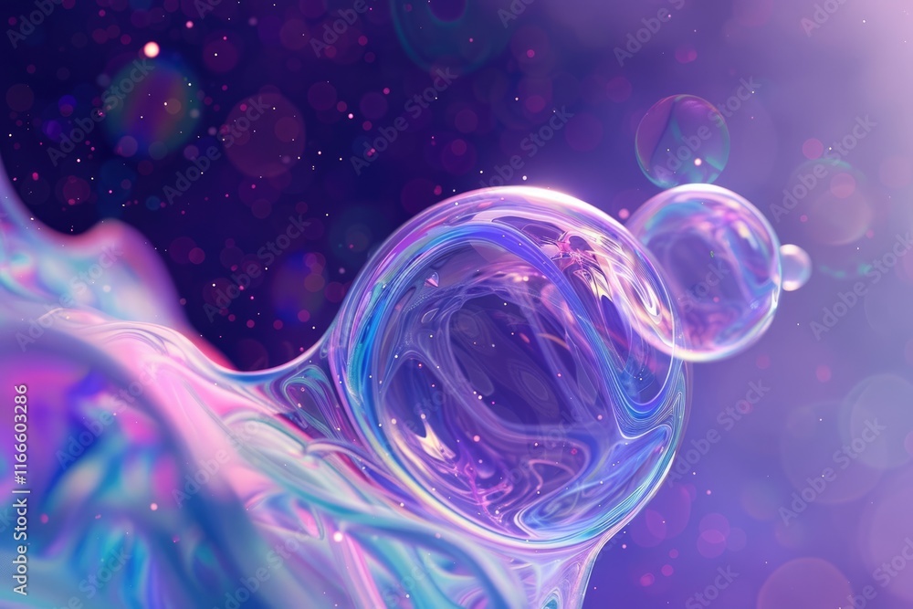 Poster psychedelic multicolored soap bubble abstract background