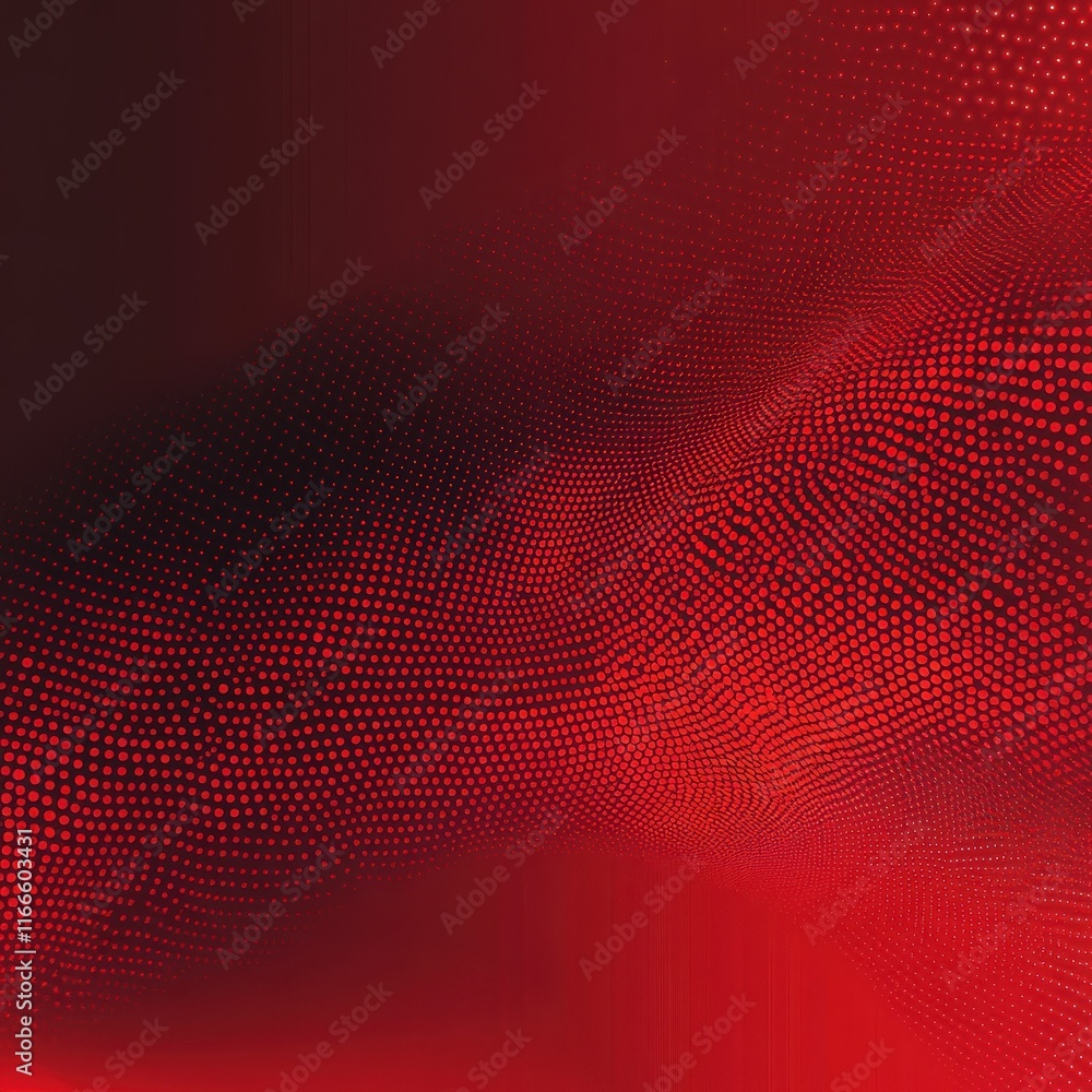 Poster red gradient background, red dots wave texture background, abstract motion background for technology