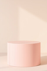 pale pink cylindrical display platform