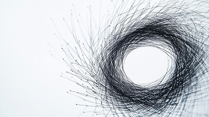 Fototapeta premium Iron filings arranged in circular patterns around a bar magnet, illustrating the concept of magnetic fields and scientific principles in a simple and educational manner.