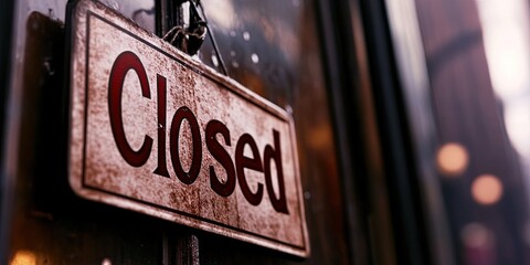 sign hanging on business door, "Closed" 