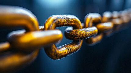 Abstract depiction blockchain technology digital renaissance interconnected glowing chains vibrant neon lighting futuristic data visual ai bond connection advertising wallpaper marketing promotion