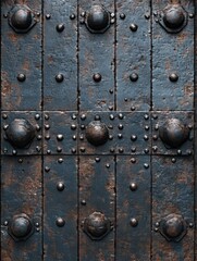 Fototapeta premium Metal door with rivets