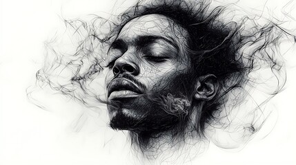 Abstract Portrait of a Person in Smoke