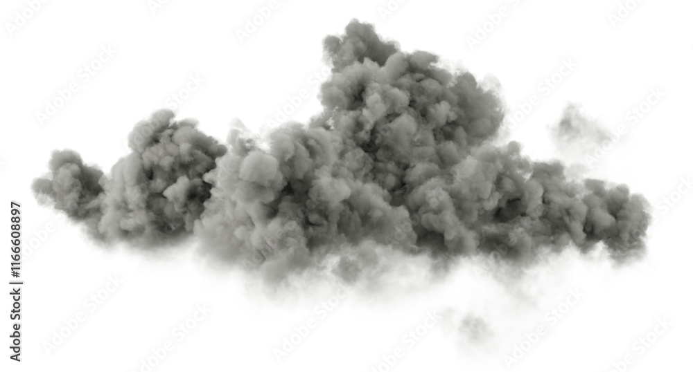 Aufkleber stormy thunderstorm cloudy conditioning isolation clipart on transparent backgrounds 3d rendering pn